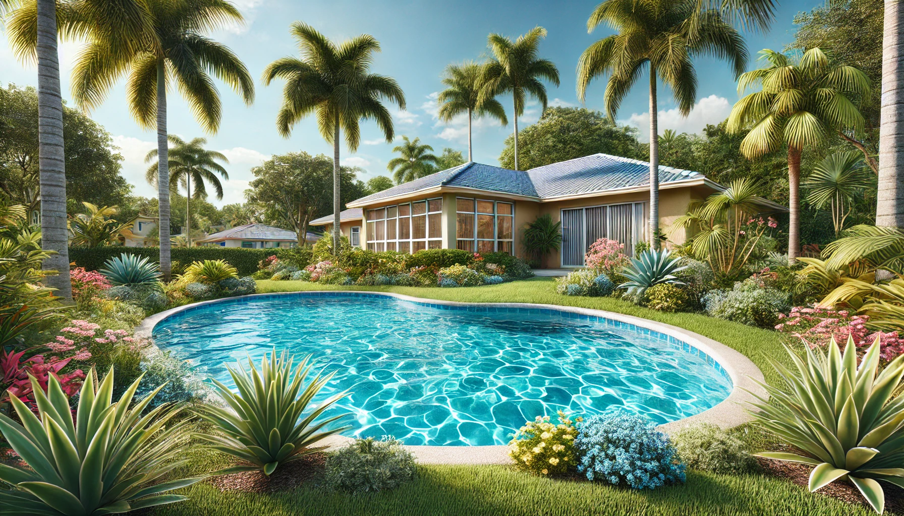 House with a Swimming Pool in Lehigh Acres, Florida