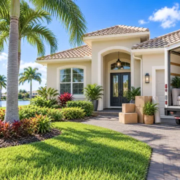 Relocation Buyers Moving to Southwest Florida Southwest Florida home with moving boxes during a relocation