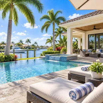 Second and Vacation Homes in Southwest Florida Southwest Florida waterfront home with pool and tropical outdoor living area